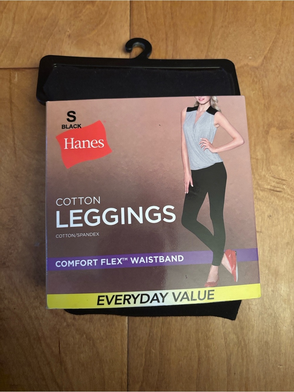 Hanes | Black Comfort Flex Waistband Cotton Leggings Perfect Everyday Fashion S
